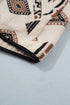 Geometric Print Long Sleeve Shirt Collar Zip Up Placket Binding Tape Jacket