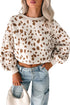 Leopard Print Dropped Shoulder Round Neck Sweatshirt