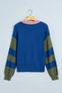 Western Patchwork Striped Long Sleeve Pullover Sweater