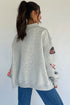 Sequin Rugby Game Day High Neck Baggy Graphic Sweatshirt