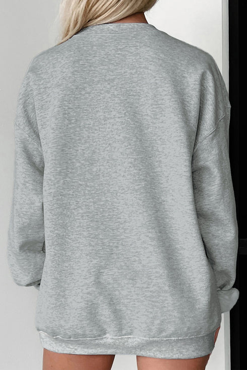 Pumpkin Letter Graphic Oversized Harvest Pullover Sweatshirt