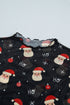 Sheer Novelty Print Stand Neck Long Sleeve Top
