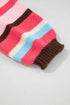 Acrylic Polyamide Striped Pattern Drop Shoulder Cardigan