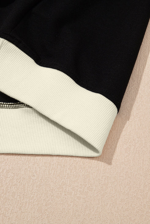 Contrast Trim Drop Shoulder Two Piece Skort Set