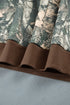 Jungle Camouflage Ribbed Trim Long Sleeve Lounge Set