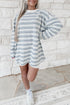 Striped Round Neck Long Sleeve Tunic Top