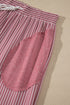 Raw Seam Patchwork Long Sleeve Top Pocketed Wide Leg Pant Set