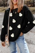 Polyester Oversized Ghost Print Pullover Corded Sweatshirt