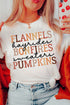 Polyester Flannels Bonfires Pumpkin Letter Print Tee