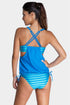 Adjustable Drawstring Blouson Hem Print Tankini Set