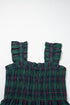 Southern Plaid Ruffle Sleeveless Shirred Bodice Tiered Midi Dress
