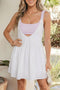 Faux Two Piece Gingham Contrast Patchwork Loose Active Mini Dress