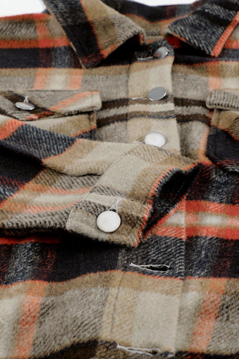Relaxed Fit Brushed Plaid Button Down Shirt