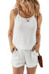 Textured Waffle Knit Spaghetti Strap Short Set