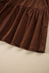 Corduroy V Neck Long Sleeve Mini Dress