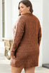 Long Sleeve Cable Knit Crew Neck Sweater Dress