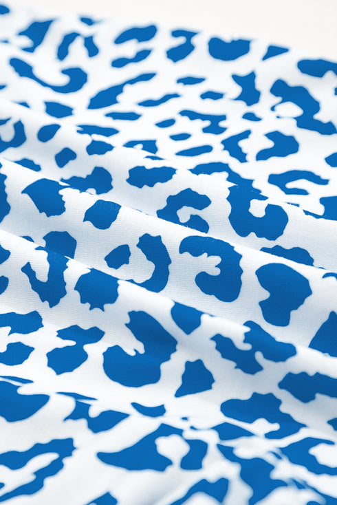 All Over Leopard Print Lace Up Accent Trim Shorts