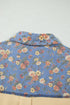 Floral Denim Patchwork Collar V Neck Long Sleeve Pullover Top