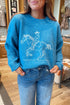 Acrylic Western Embroidery Drop Shoulder Pullover Sweater