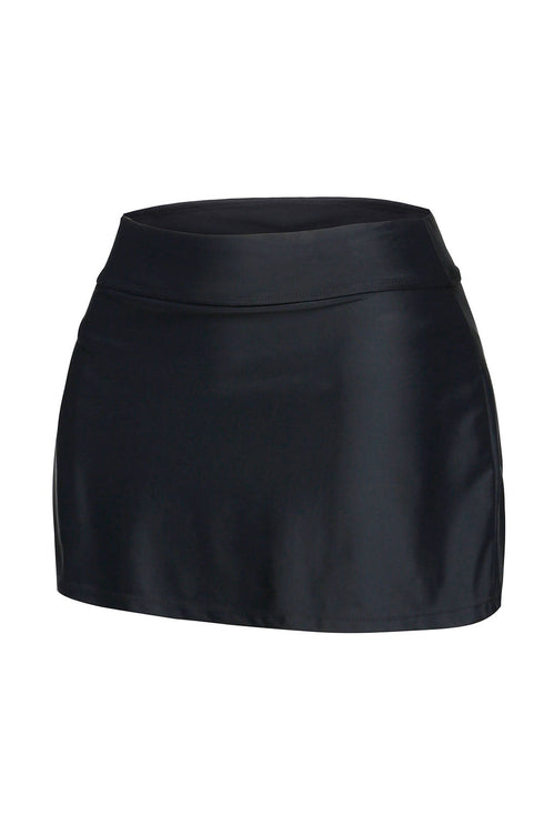 Wide Waistband Smooth Stretch Mini Swim Skirt