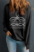 Abstract Linear Graphic Print Relaxed Crewneck Sweatshirt
