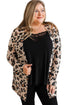 Leopard Print Long Sleeve V Neck Tunic Jacket