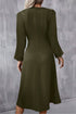 Viscose Polyester Ruched Long Sleeve Midi Dress