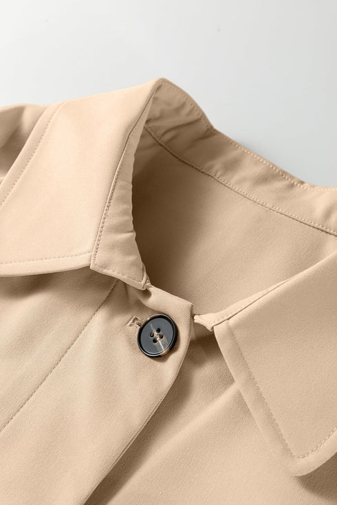 Modern Plaid Liner Patchwork Single Breasted Trench Coat