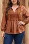 Boho V Neck Embroidered Tassel Long Sleeve Blouse