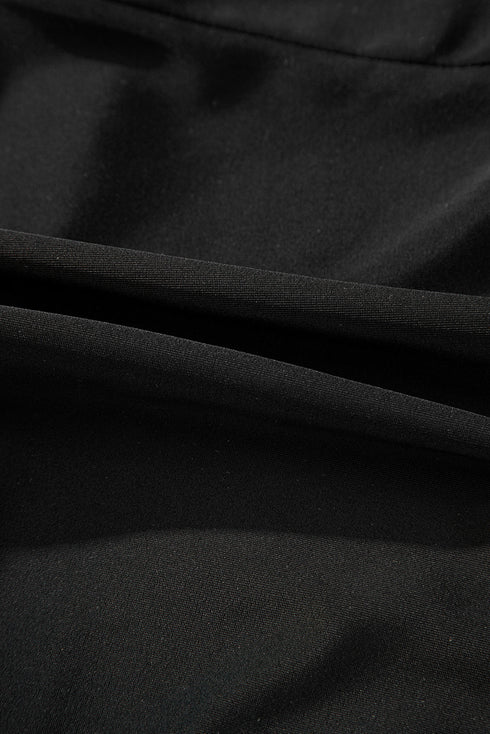 Striped Halter Keyhole High Waist Swimsuit Set