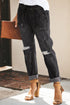 Casual Distressed Pocketed Denim Jogger Jeans