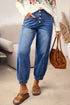 Exposed Four Button Fly Loose Fit Tapered Jeans