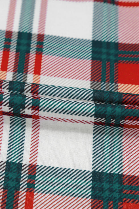 Plaid Print Long Sleeve Two Piece Pajama Set Sleepwear