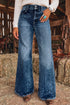Pocket Detail Western Inspired Flare Leg Jeans