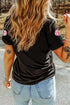 Sequin Plaid Pumpkin Graphic Round Neck Sweatshirt