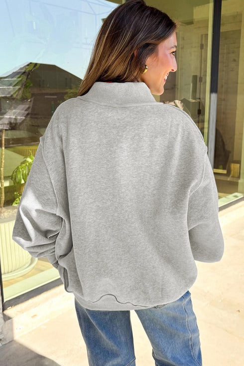 Faith Jesus Double Sided Letter Print High Neck Sweatshirt