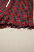 Plaid Slogan Embroidery Pocket Long Sleeve Lounge Set