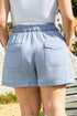 Pocketed Casual Drawstring High Waist Denim Shorts