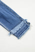 Distressed Frayed Hem Ankle Length Skinny Jeans