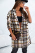 Modern Button Up Lapel Print Plaid Shacket
