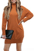 Oversized Turtleneck Center Seam Knit Sweater Dress