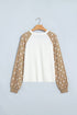 Polka Dot Button V Neck Long Sleeve Sweater