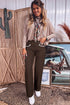 Button Fly Decorative Belt Loops Straight Leg Jeans