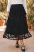 Polyamide Elastane Elegant Ruffle Lace Tiered Skirt