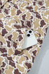 Camouflage Quilted Metal Button Collared Puffer Coat