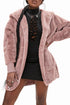 Chic Soft Fleece Hooded Open Front Jacket