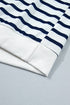 Striped Mock Neck Ribbed Cuff Hem Long Sleeve Sweatshirt