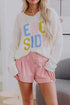 V Neck Lightweight Knit Side Shift Tunic Sweater