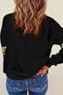 Sequined Western Print Long Sleeve Pullover Sweatshirt