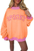 Polka Dot Letter Graphic Applique Tunic Sweatshirt